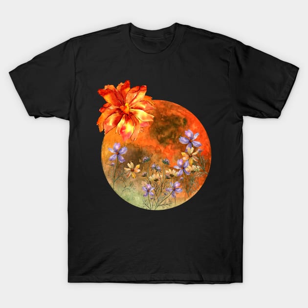 Autumn colours harvest moon  fall positive thinking T-Shirt by sharanarnoldart